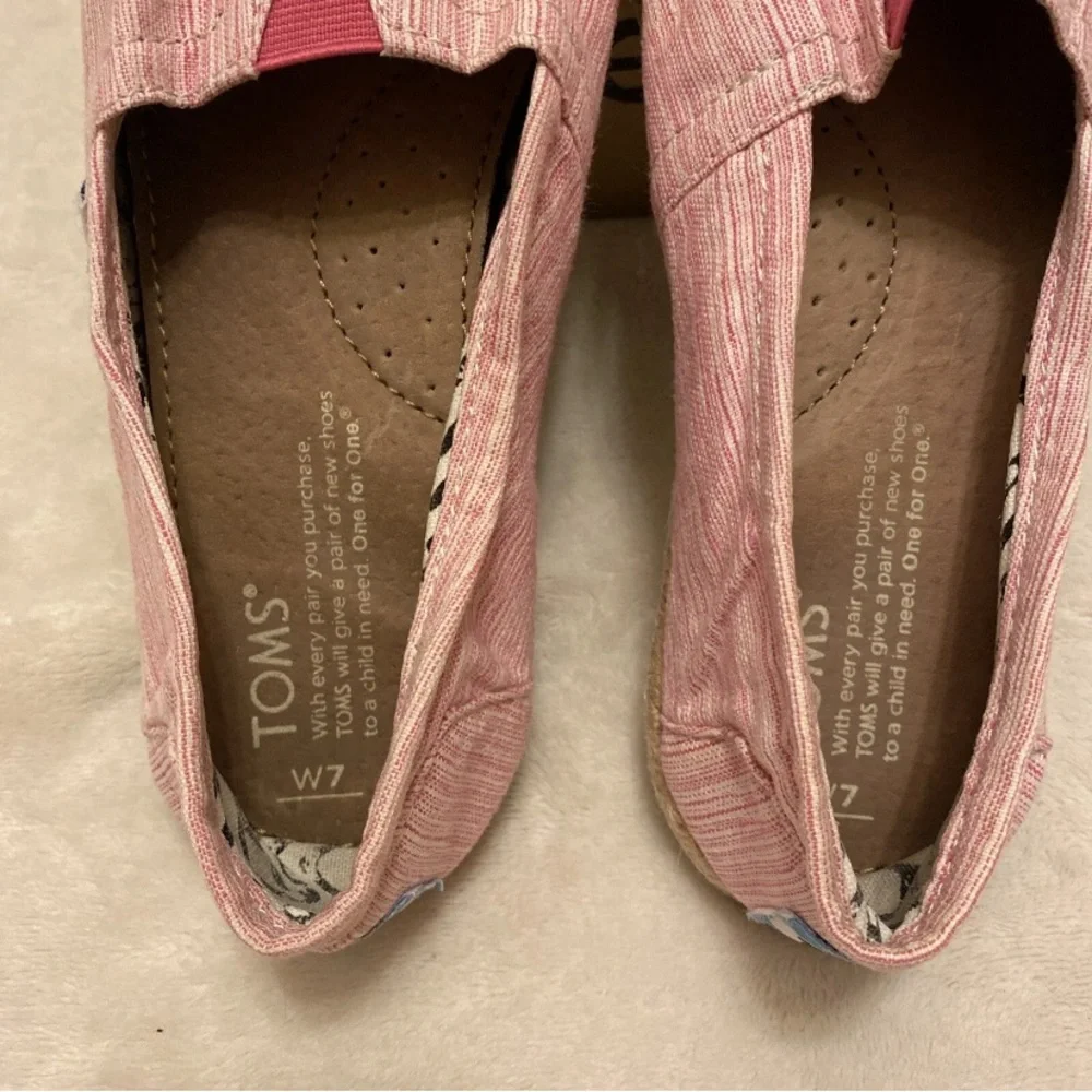 Toms Pink And White Striped Espadrilles